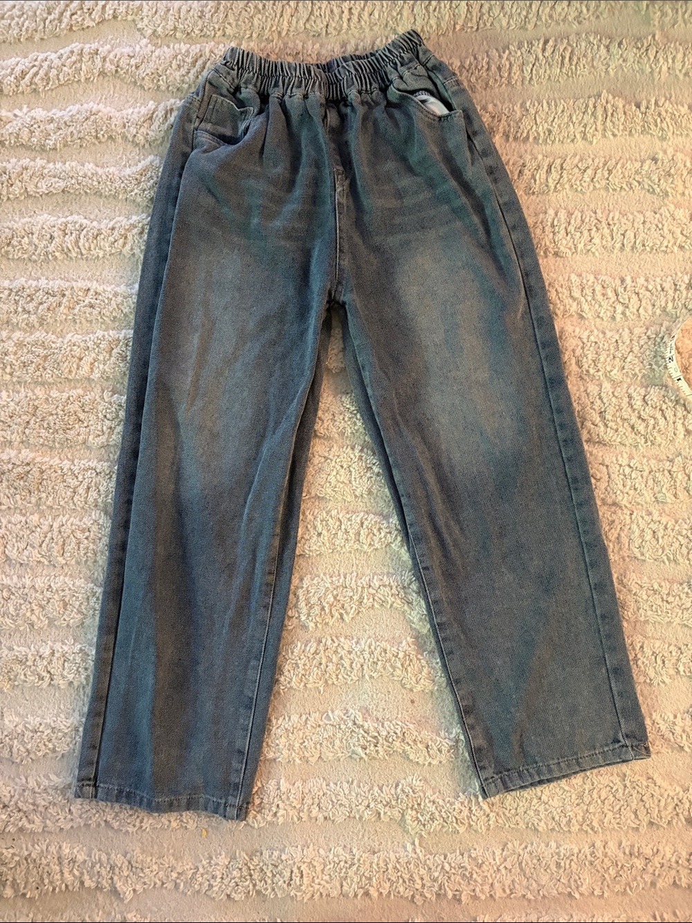 Boys Elastic Waist Straight-Leg Jeans - Blue